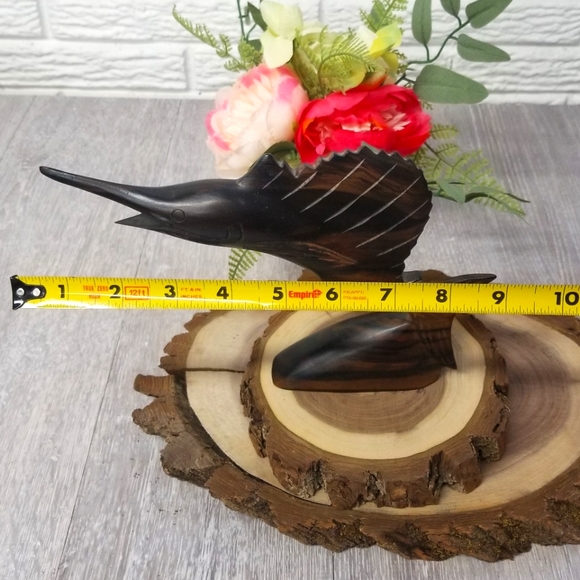 MCM handcarved Ironwood Swordfish/Marlin sculpture - Picture 4 of 14